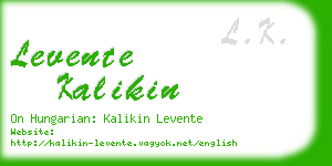 levente kalikin business card